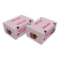 Carton d'expédition ondulé imprimé personnalisé de 2.5kg/5kg/10kg Boîte de stockage de fruits frais imprimée en feuille d'or Berry Cherry Box