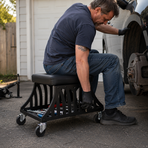 Heavy Duty Garage Mechanic Padded Rolling Stool with Wheels 400lb Load Workshop Creeper Seat with Swivel Casters GAPGAR020 - Product Image 1