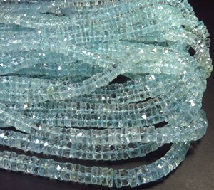 Cuentas de Topacio Azul Natural de Primera Calidad, 6mm, Facetadas, Transparentes, Hilo de 16 Pulgadas, Forma Heishi, Separadores de Neumáticos, Marca Gems Valley, DIY - Product Image 2