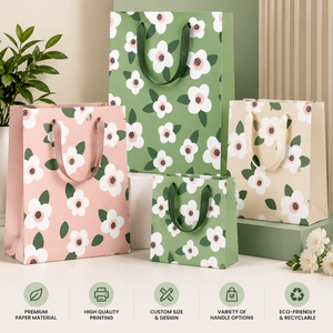 Custom Floral <b>Paper</b> <b>Gift</b> <b>Bag</b> With Handle Luxury Shopping <b>Bag</b> Eco Friendly Packaging <b>Bag</b> For Retail Boutique <b>Gift</b> Wrapping - Product Image 5