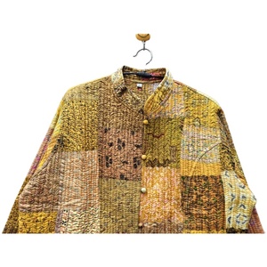 New Arrival 100% Silk Indian Handmade Boho <b>Quilted</b> <b>Jacket</b> for Women Patch Work Coats Stripe Rivet Printed Techniques Women Fit - Product Image 4