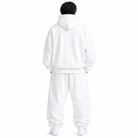 Ensemble de survêtement unisexe surdimensionné d'hiver, couleur unie, délavé à l'acide, écologique, nouveau design, coupe ample, sweat à capuche et pantalon de jogging, fabrication sur mesure