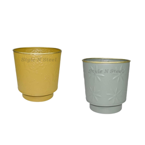 Jardinière en fer, revêtement en poudre colorée, durable, multi-usages, moderne, classique, pour l'extérieur et l'intérieur, avec drainage - Product Image 2