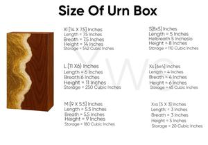 Urna Funeraria de Resina Dorada con Diseño de Olas, Caja Conmemorativa Artesanal de Madera de Palisandro para Cenizas Humanas, Tamaño Mediano 9x5.5 - Product Image 4