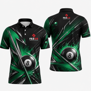เสื้อโปโลผู้ชายลายพิมพ์ 3 มิติ ผ้าโพลีเอสเตอร์ รุ่นใหม่รับซัมเมอร์ ใส่สบาย ระบายอากาศได้ดี เหมาะสำหรับเล่นบิลเลียดและกิจกรรมกีฬาทั่วไป แขนสั้น ทรงหลวม - Product Image 2