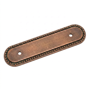 Poignée de meuble de luxe en laiton moderne, plaque arrière ovale, nickel satiné, perlée, de haute qualité, pour armoire, tiroir de cuisine, porte - Product Image 3