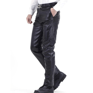 Pantalon en cuir pour homme, coupe slim, en similicuir PU durable, style streetwear décontracté, avec taille confortable et design moderne - Product Image 3