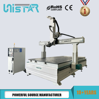 Fresadora CNC de 4 Ejes con Eje Rotatorio y Doble Husillo de Alta Precisión para Puertas de Madera 3D