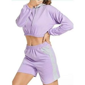 Sudaderas Cortas Personalizadas de Felpa para Mujer, Otoño, Lisas, Teñidas, con Material Personalizado - Product Image 2