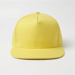 Yellow <b>Flat</b> Brim <b>Cap</b> Baseball <b>Caps</b> Casual-Use <b>Cap</b> New Fit Fashion Design Casual Style Mens Adaptable Cotton Trendwear - Product Image 1