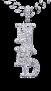 Colgante con Letra NABD, Chapado en Plata, Aleación de Zinc, Micro Pavé de Diamantes, Estilo Hiphop, Regalo para Hombre - Product Image 2