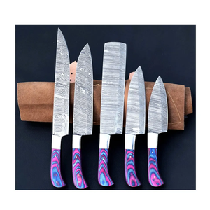LEGACY BLADES Juego de Cuchillos de Cocina Premium de 5 Piezas, Ambidiestros, Sostenibles, de Acero de Damasco, con Mangos de Madera para Uso Profesional - Product Image 2