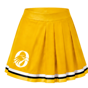 Bright Yellow <b>White</b> Sublimated Cheer <b>Long</b> Sleeve Uniform Set Pleated <b>Skirt</b> Team Sportswear Athletic Training Practice Custom - Product Image 5