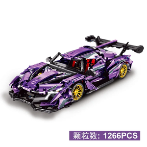 Ensemble de briques de construction en plastique ABS 1266 pièces, voiture de course mécanique marron, jouets pour enfants, cadeau 8614 - Product Image 1