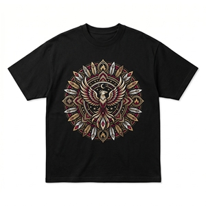 T-shirt graphique Ghost Knight |   T-shirt en coton lourd 240 GSM noir mat avec motif Smoky Spirit Armor - Product Image 3