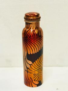 Botella de Agua de Cobre con Diseño de Hojas Bohemias, Portátil para Viajes - Product Image 1