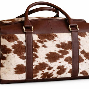 Sac de voyage et de sport en cuir de vachette vintage haut de gamme, élégant, avec fermeture éclair, portable, léger et grande capacité LHDB-0068 - Product Image 1