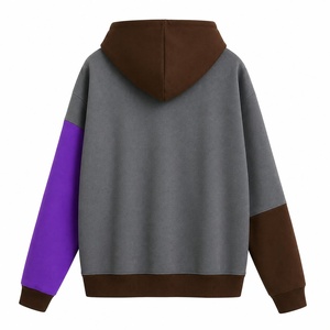 Sudadera con Capucha Unisex con Bloques de Color, Diseño de Parches, Corte Regular, Informal, para Otoño, Tejido de Punto, Impermeable - Product Image 2