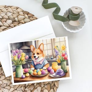 Whimsical <b>Easter</b> Corgi Decor <b>Pack</b> of 8 A7 Size 5x7 Blank Note <b>Cards</b> with Envelopes for Greeting and Holiday Celebrations - Product Image 2