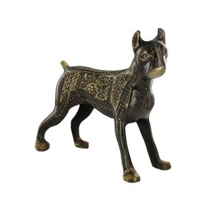 Statue de chien traditionnelle en laiton pour accessoires décoratifs de maison, présentation sur table et embellissement d'intérieur de bureau - Product Image 6