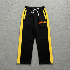 Nouveau style – Pantalon homme vintage en lin/coton et laine, délavé à l'acide, bicolore, streetwear, décontracté, mi-lourd, imperméable, pour l'automne - Product Image 4