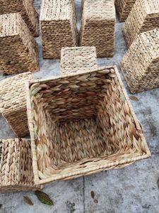Cesta Rectangular de Jacinto de Agua Hecha a Mano, Ecológica y Tradicional de BLUE LOTUS FARM, MUY VENDIDA |   Tejido a Mano 100% Natural al por Mayor - Product Image 4