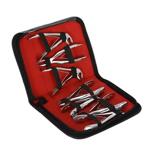 Jeu de pinces d'extraction dentaire en acier inoxydable avec poignée moletée manuelle, instruments chirurgicaux de classe I pour molaires supérieures et inférieures - Product Image 2