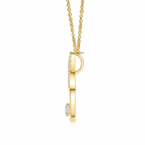 Pendentif infini en or jaune et diamants Vaayu Jewels, bijoux de mariage pour femmes, style romantique, or 10K 14K 18K, argent 925 935 - Product Image 3
