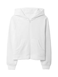High Quality Women's White Hooded Zip-<b>Up</b> Sweatshirt Regular Fit Cotton Knitted Solid Color Front <b>Letter</b> Print Autumn Wear With - Product Image 6