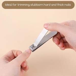 Coupe-ongles robuste en acier au carbone, nouveau design, à mâchoires larges, pour ongles épais des doigts, hommes et femmes, logo personnalisé, OEM - Product Image 4