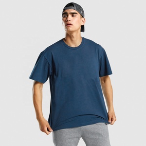 Camiseta Ligera de Algodón Lisa para Hombre, Última Moda, Cuello Redondo, Manga Corta, Color Sólido, Casual, Tallas Grandes, Hombros Caídos - Product Image 3