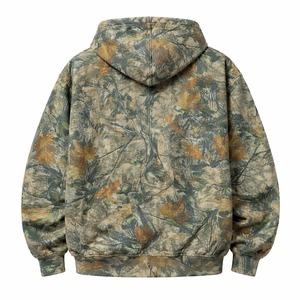 Sudaderas con capucha extragrandes para hombre con cremallera, camuflaje de árboles, parche de aplique personalizado, bordado, forro polar grueso, estilo urbano - Product Image 2