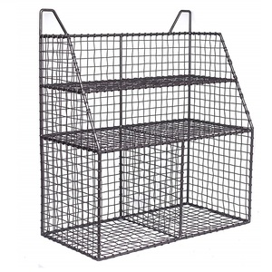 Heavy Duty Iron Wall Hanging <b>Basket</b> Built <b>For</b> Balcony Garden Patio <b>Plant</b> Display And Multipurpose Home Storage - Product Image 1