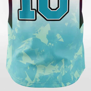 เสื้อเบสบอลแบบกำหนดเอง ดีไซน์แบบซับลิเมชั่น สีขาวไล่เฉดสีน้ำเงิน 10 ระดับ ระบายเหงื่อได้ดี สำหรับผู้ใหญ่ แขนสั้น ใส่ได้ทุกฤดู - Product Image 5