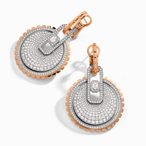Pendientes de clip de lujo chapados en oro rosa con diamantes y corte esmeralda en el centro, para mujeres, joyería de fiesta. - Product Image 1