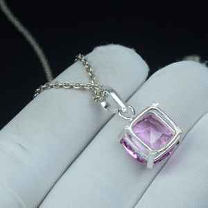 Colgante de Kunzita Rosa de Lujo, Plata de Ley 925, Collar Minimalista, Regalo de Joyería para el Día de San Valentín - Product Image 2
