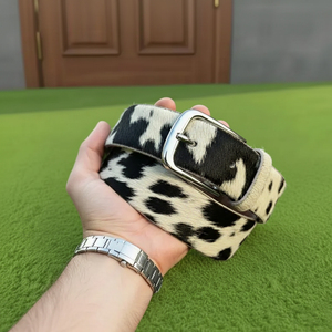 Ceinture en cuir de vachette véritable faite à la main de qualité supérieure, motif vache western, unisexe, pour le rodéo - Product Image 3