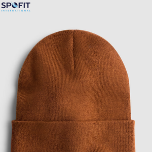 Wholesale 100% Cotton Winter Cuffed <b>Beanie</b> Hat Warm Knitted <b>Skull</b> Cap Stretch Headwear Unisex Fashion 3D Embroidery Sublimation - Product Image 2