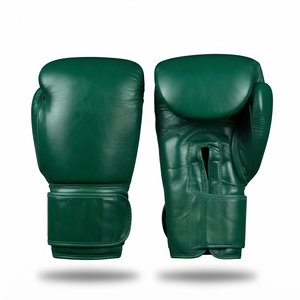 HAMSUB INDUSTRY <b>Green</b> <b>Leather</b> Boxing <b>Gloves</b> Lace-up Wrist Support Full Finger Lightweight Breathable Custom Made Packaging for - Product Image 1