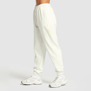 Pantalon de survêtement streetwear d'hiver pour femme avec logo personnalisé, 100 % coton biologique molletonné, marque personnalisée, couleur blanche, haute qualité, coupe large - Product Image 3