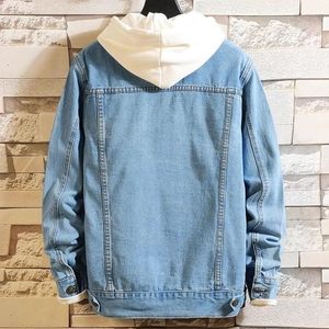 Men's Light Blue Denim Jacket Casual Button Front Solid Color Regular Fit Stonewashed Cotton Washable Spring Wear - Product Image 6