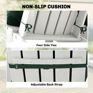 Set di 2 Cuscini per Sedia da Patio con Schienale Alto Trapuntato Verde Scuro, Cuscini per Adirondack da Esterno - Product Image 6