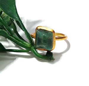 Bague Statement en Émeraude Naturelle Plaqué Or Argent Sterling 925 Faite à la Main, Pierre Précieuse Verte, Bijoux Vente en Gros, Style Bohème Élégant - Product Image 5