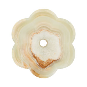 Lavabo de Ónix Verde Claro con Forma de Flor, Lavabo de Piedra Natural con Acabado Cepillado, Resistente al Fuego, Garantía de 5 Años, Moderno, para Cocina y Comedor - Product Image 1