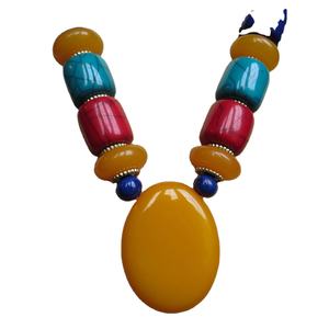 Collier de perles en résine géométrique à la mode avec chaîne de corde de couleur bonbon de style classique toutes les couleurs pour les amoureux - Product Image 1