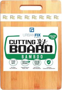 Planche à découper rectangulaire en bambou avec poignée, épaisse, écologique, pour la viande et les légumes - Product Image 4