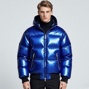 <b>Bubble</b> Oversized Custom Logo Front Outdoor Puffer Cotton <b>Coat</b> Autumn Plus Size Men's Stand Collar Jackets - Product Image 1