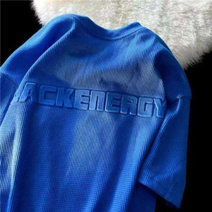 T-shirts décontractés surdimensionnés avec impression 3D en relief, vente en gros, t-shirts unisexes vierges 100% coton pour hommes, haute qualité - Product Image 2