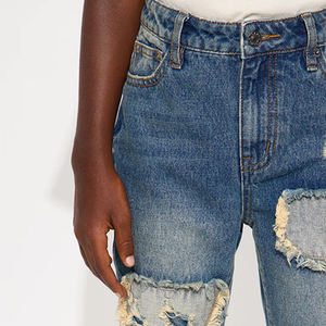 Boys Trendy Ripped Denim <b>Jeans</b> Distressed Style Casual Fashion Bottom Wear / Wholesale Supply With Customizable Logo Designing - Product Image 2