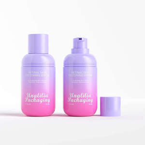 Customized Round 50ml Airless Cosmetic Lotion Bottle with Pump Sprayer PET Plastic Silk Screen Printing OEM/ODM Acceptable - Product Image 3